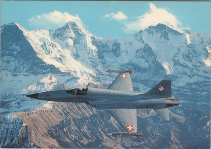 Military Aviation Postcard: F-5E Tiger II Fighter Jet Vor Eiger Mountain XT3869