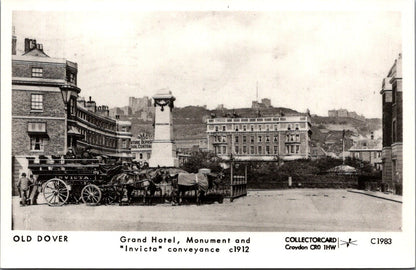 Kent Postcard: Dover Grand Hotel Monument Invicta Conveyance c1912 - RS41644