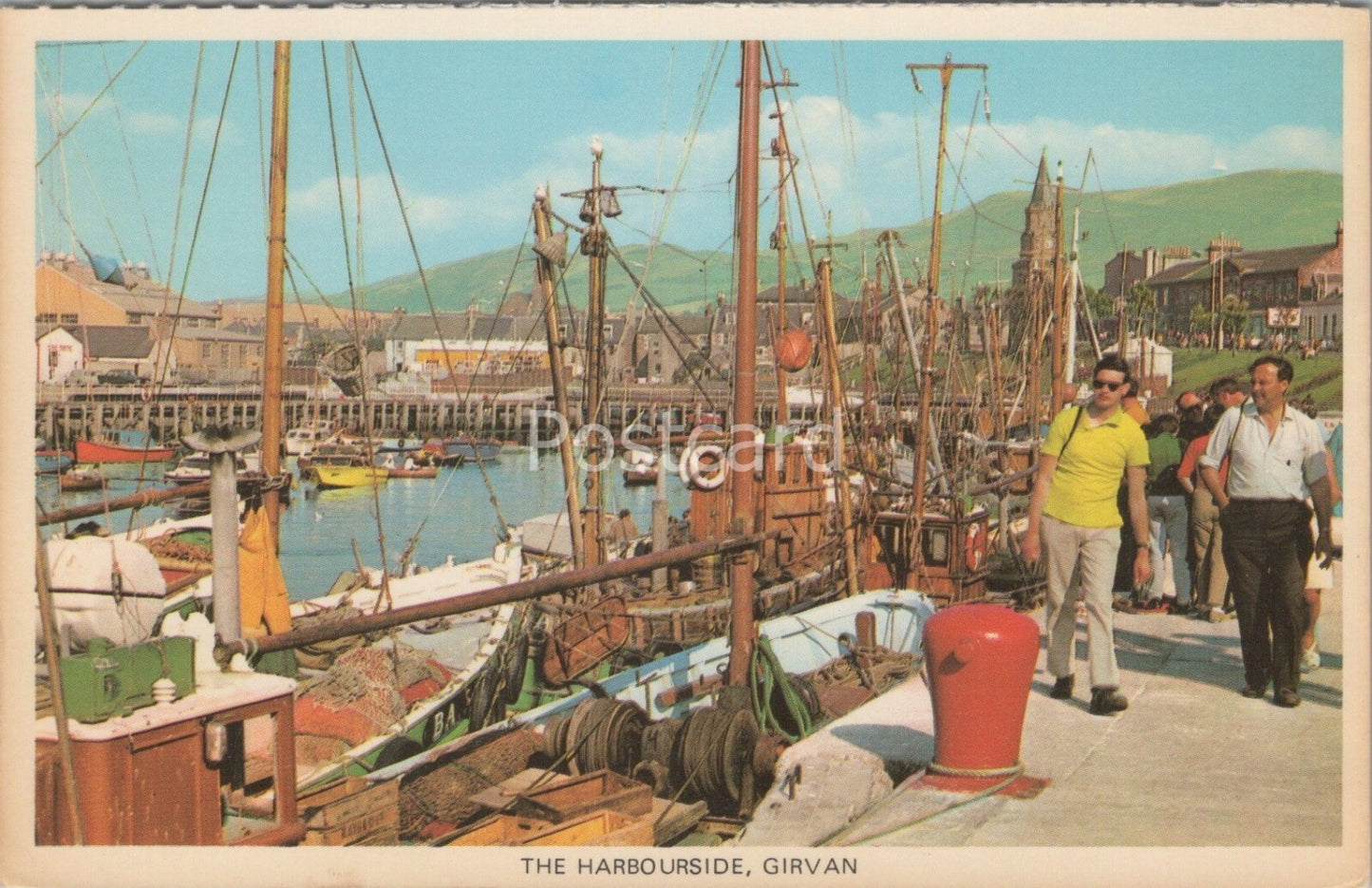 Ayrshire Postcard: The Harbourside, Girvan, Fishing Boats 1970's XT4398