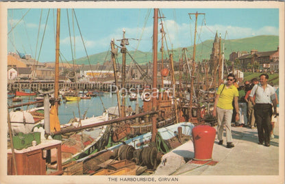 Ayrshire Postcard: The Harbourside, Girvan, Fishing Boats 1970's XT4398
