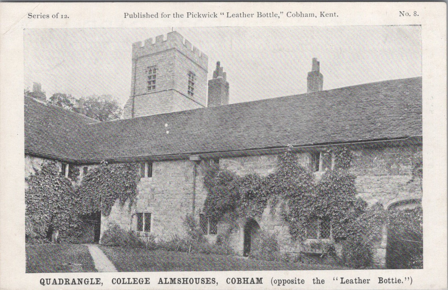 Kent Postcard: Cobham College Almshouses Quadrangle Architecture Heritage XT3459