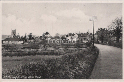 Dorset Postcard: Bere Regis, Poole Road Street View Church 1920's XT4357