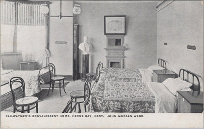 Kent Postcard: Railwaymen's Convalescent Home Herne Bay Ward 1900s XT3963
