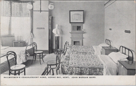 Kent Postcard: Railwaymen's Convalescent Home Herne Bay Ward 1900s XT3963