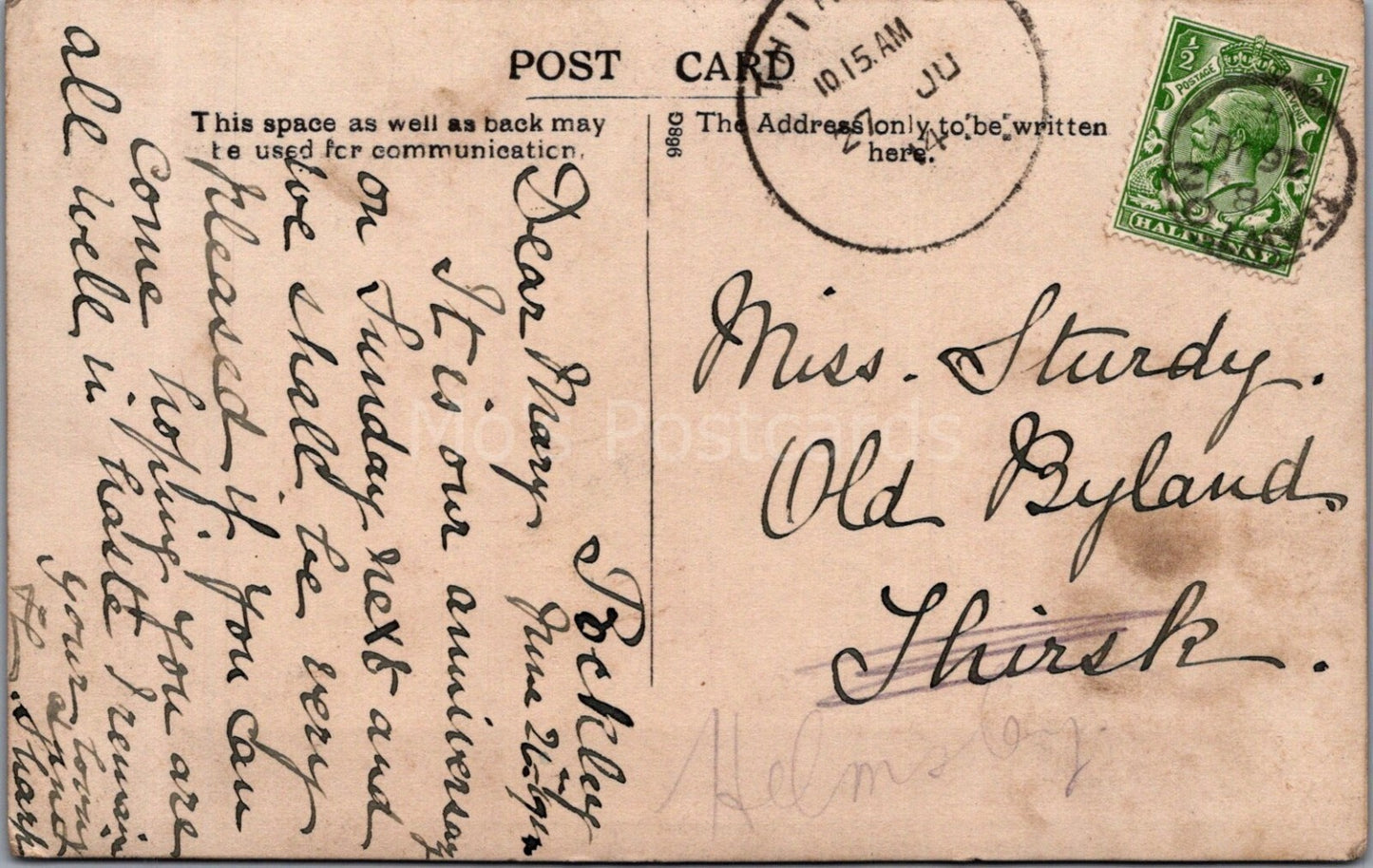 Yorkshire Postcard: Nawton New Wesleyan Chapel Ald Agar Stone Laying RPPC 1913 XT3522