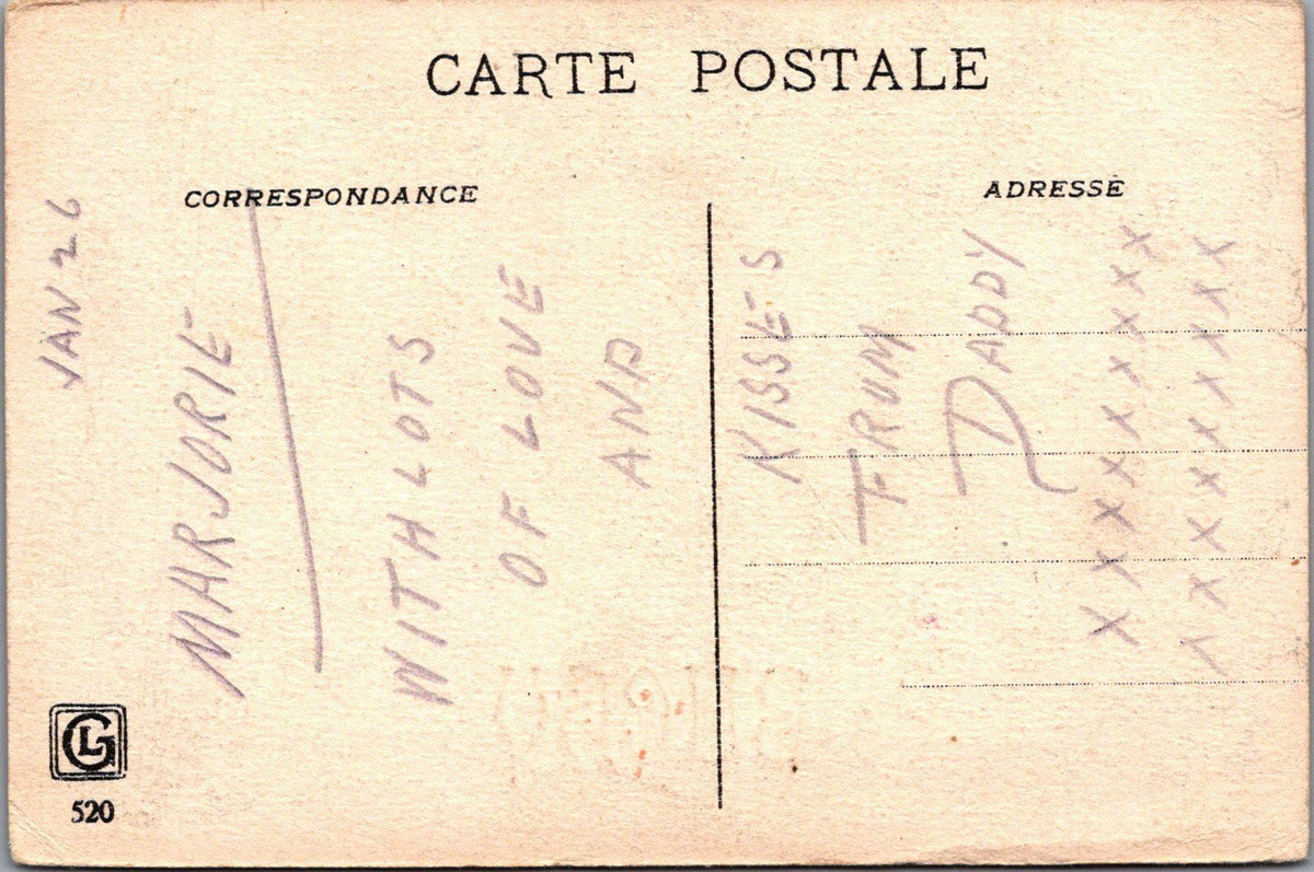 Greeting Postcard: Un Baiser De Buchy Birds Roses Daisies Floral Script  XT4978