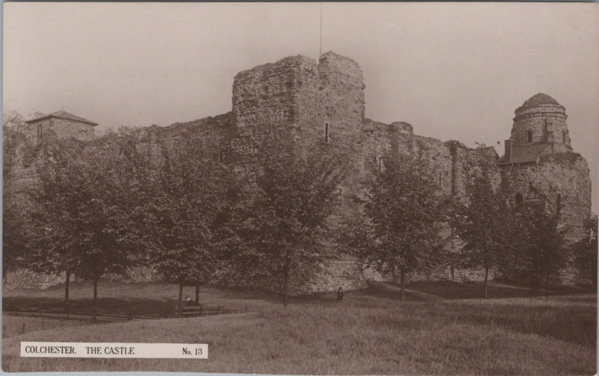 Essex Postcard: Colchester Castle Norman Keep Fortress Grounds 1920s XT4997