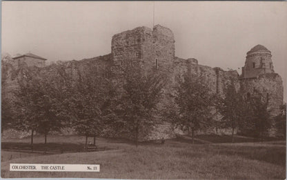 Essex Postcard: Colchester Castle Norman Keep Fortress Grounds 1920s XT4997