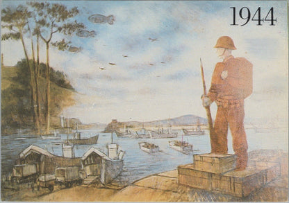 Dorset Postcard: New Weymouth Mural D-Day Invasion Fleet 1944 1984 XT5366