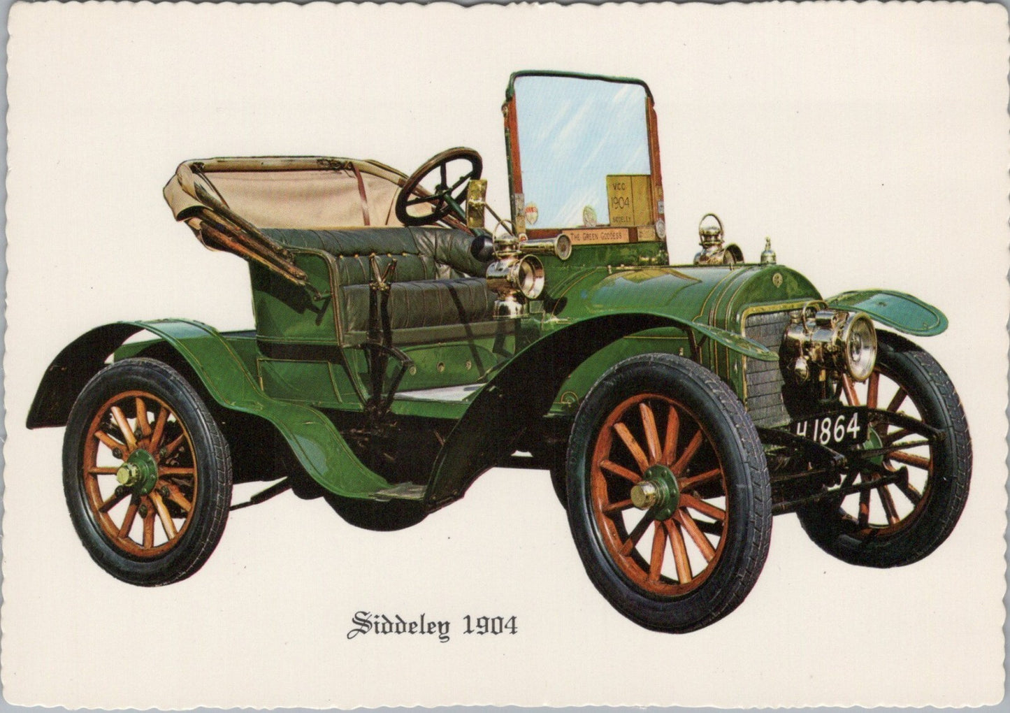 Automobile Postcard: Siddeley 1904 Green Goddess Classic Veteran Open Car RR23740