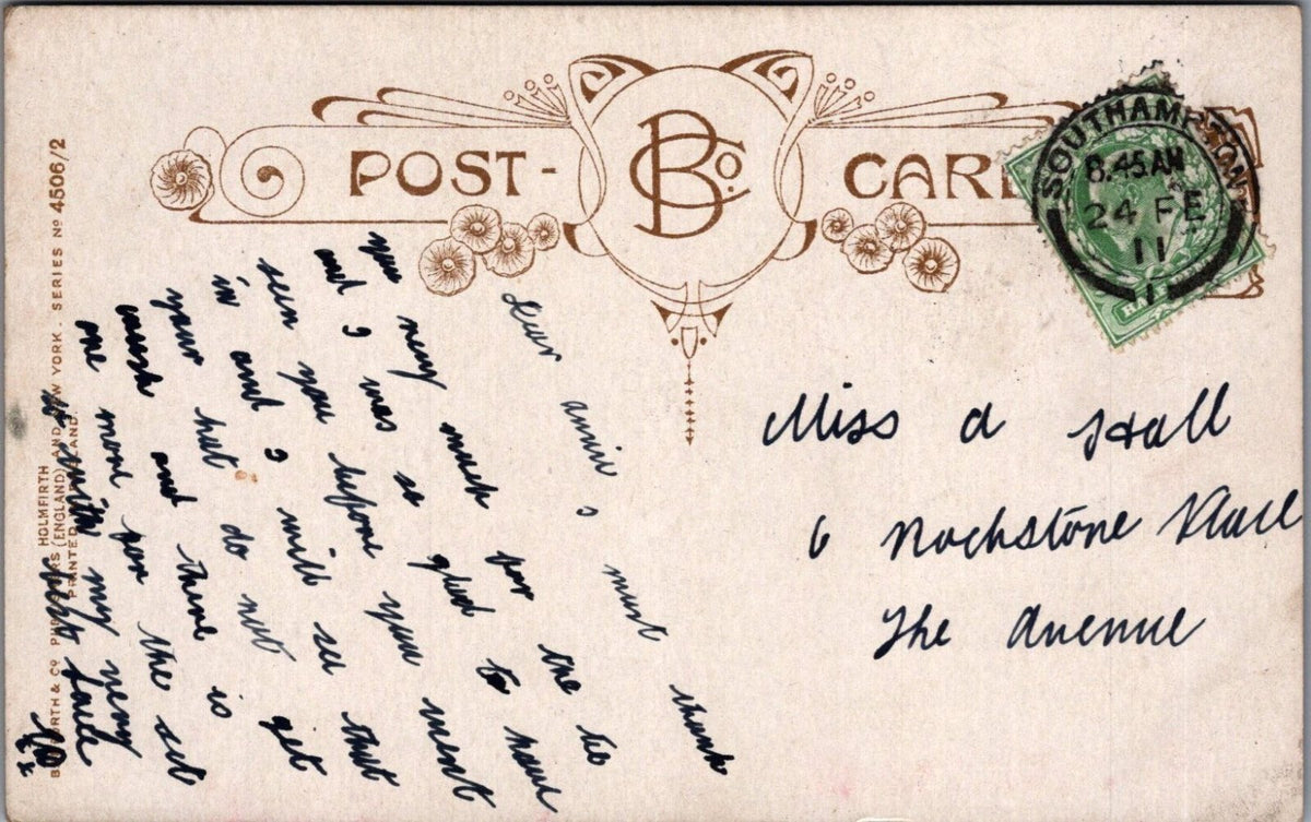 Religious Postcard:Jesu Lover Of My Soul Christian Hymn Bamforth Art 1911 XT5329