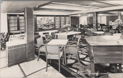 Shipping Postcard: P & O Iberia Ocean Liner Tourist Lounge Interior Piano XT5527
