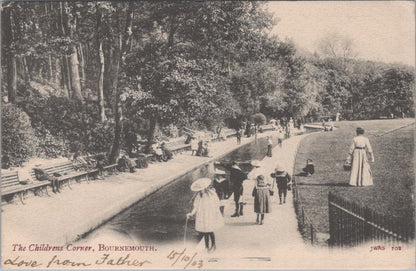Dorset Postcard: Bournemouth Childrens Corner Stream Park Resort 1903 XT3474