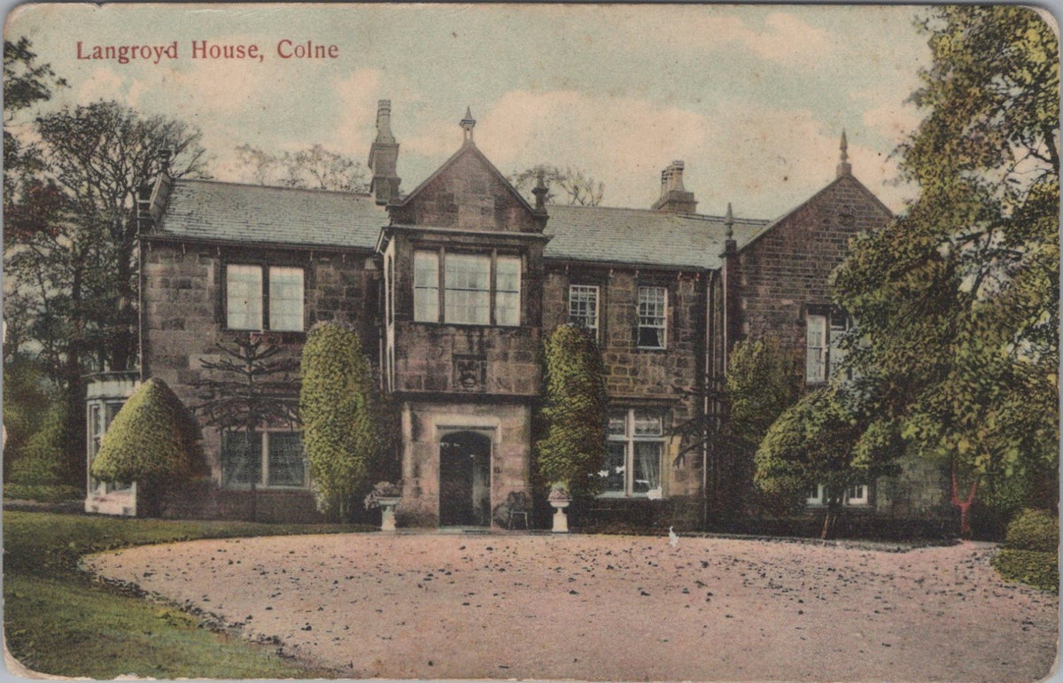 Lancashire Postcard: Langroyd House Colne Manor Hall Mansion Grounds  XT5549