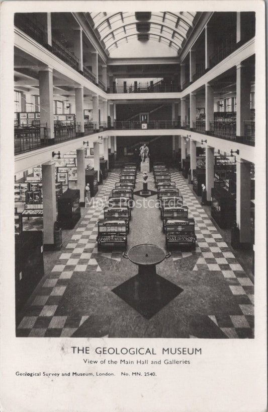 London Postcard: The Geological Museum View Of Main Hall Galleries 1960 XT3714