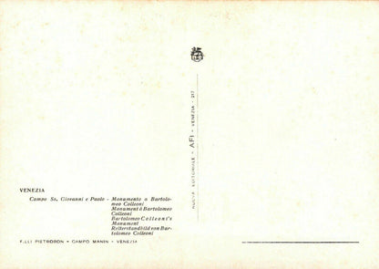 Italy Postcard - Venice / Venezia - Bartolomeo Colleoni's Monument  RR8776