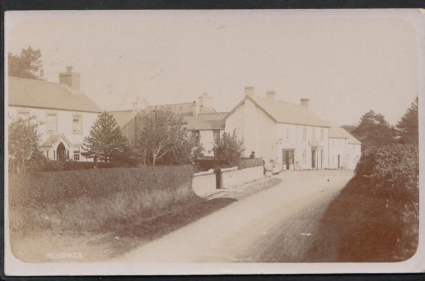 Powys Postcard: Penrheol Builth Wells Rural House Cottages 1910s RPPC BH130