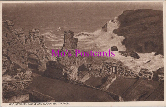 Cornwall Postcard: Tintagel, King Arthur's Castle & Rough Sea RS39588