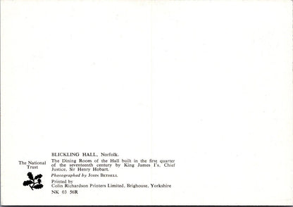 Norfolk Postcard - Blickling Hall - The Dining Room RRR1376