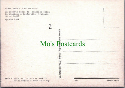 Railways Postcard - Trains - Un Pesante Merci Di Continer Entra.....Ref.RR15881