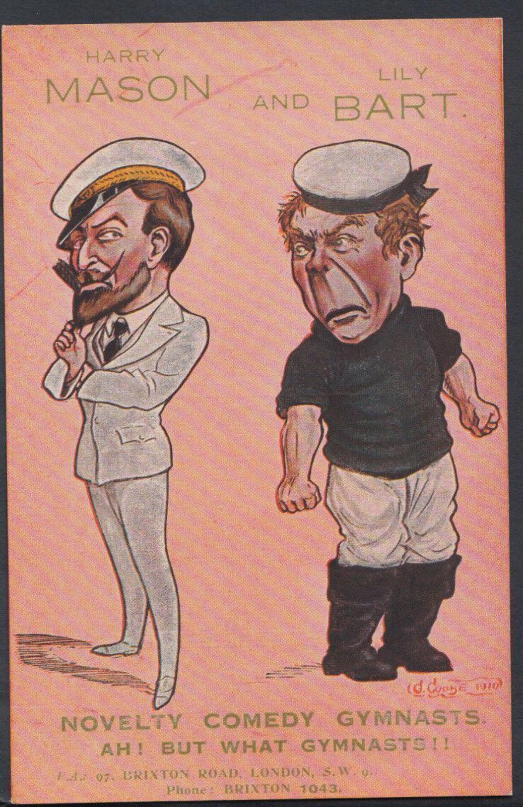 Theatrical Postcard - Harry Mason & Lily Bart, Brixton Road, London  RS7726