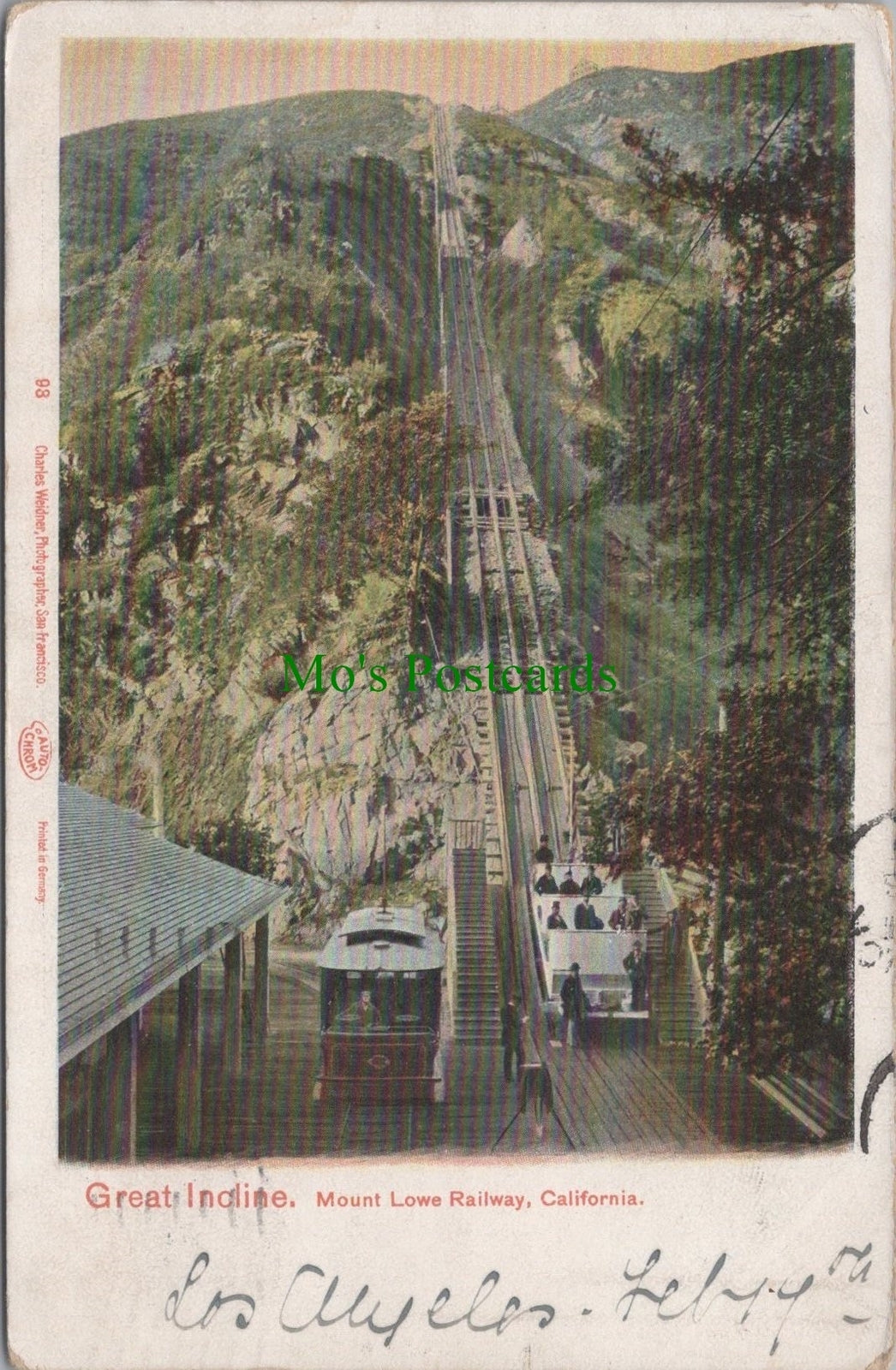 America Postcard - California - Great Incline, Mount Lowe Railway RS30880