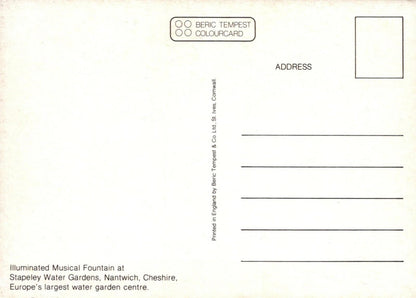 Cheshire Postcard - Illuminated Musical Fountain, Stapeley Water Gardens  RRR529