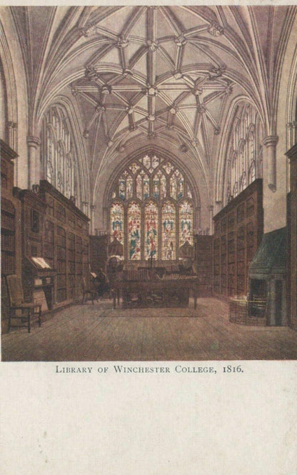 Hampshire Postcard - Library of Winchester College, 1816 -  RS22256