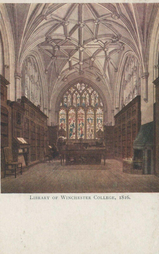 Hampshire Postcard - Library of Winchester College, 1816 -  RS22256