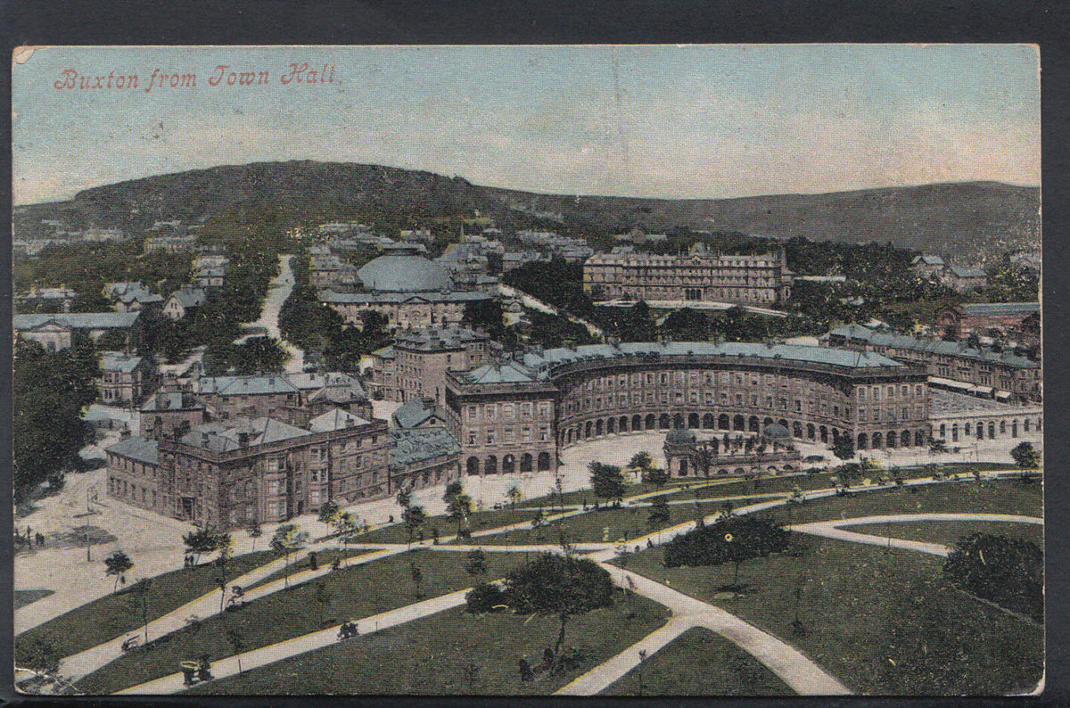 Derbyshire Postcard: Buxton From Town Hall RS6296