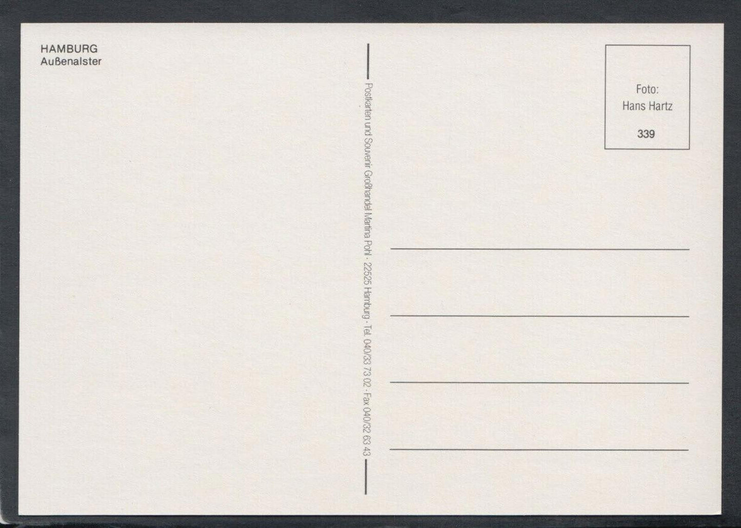 Germany Postcard - Hamburg - Aussenalster    RR5718