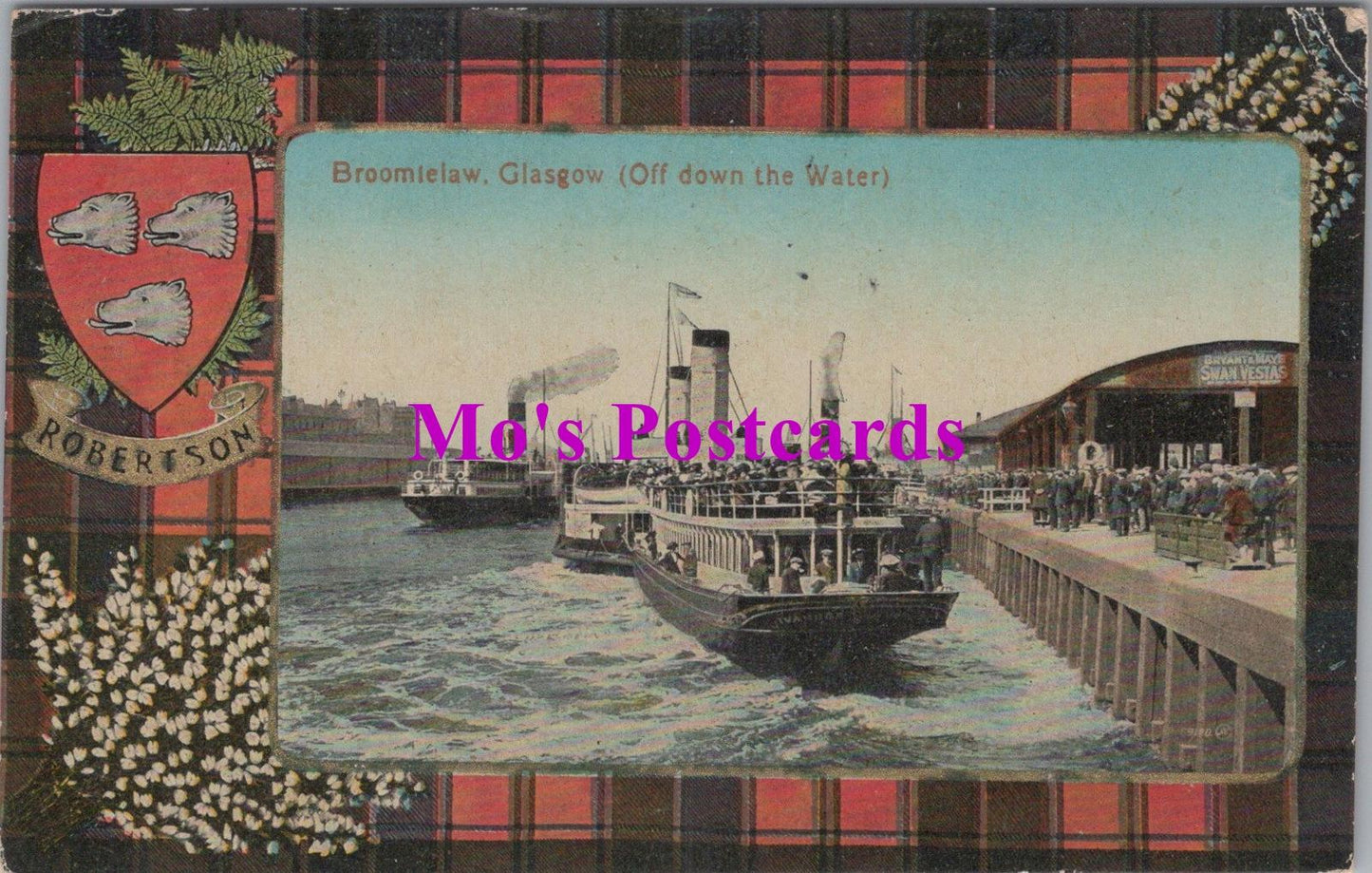 Scotland Postcard - Glasgow, Broomielaw. Robertson Tartan   HM151