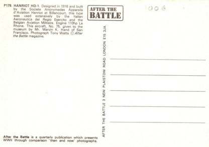 Military Aviation Postcard - Hanriot HD-1 Aeroplane RR9879