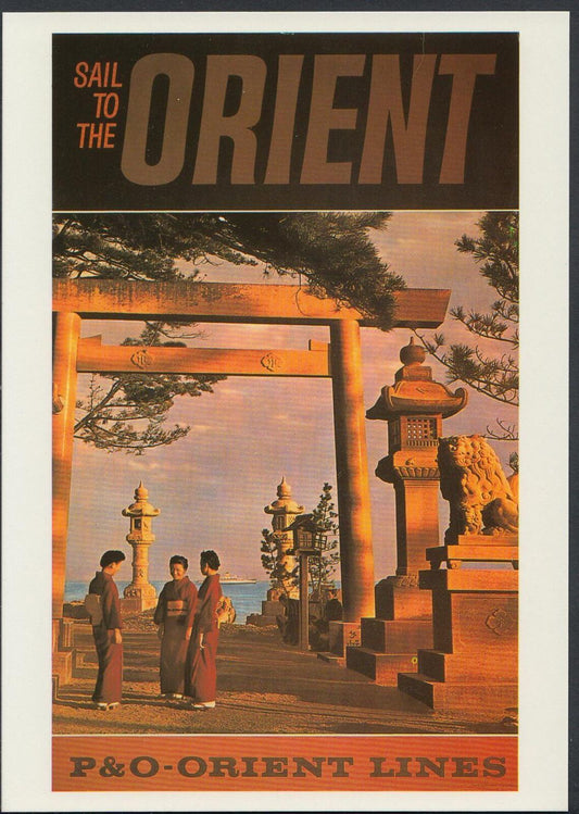 Shipping Postcard: The Orient Japan Torii Gate P&O Shipping Advert  RR23756