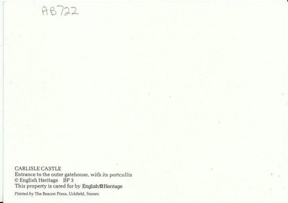 Cumbria Postcard - Carlisle Castle, Entrance to The Outer Gatehouse   AB722