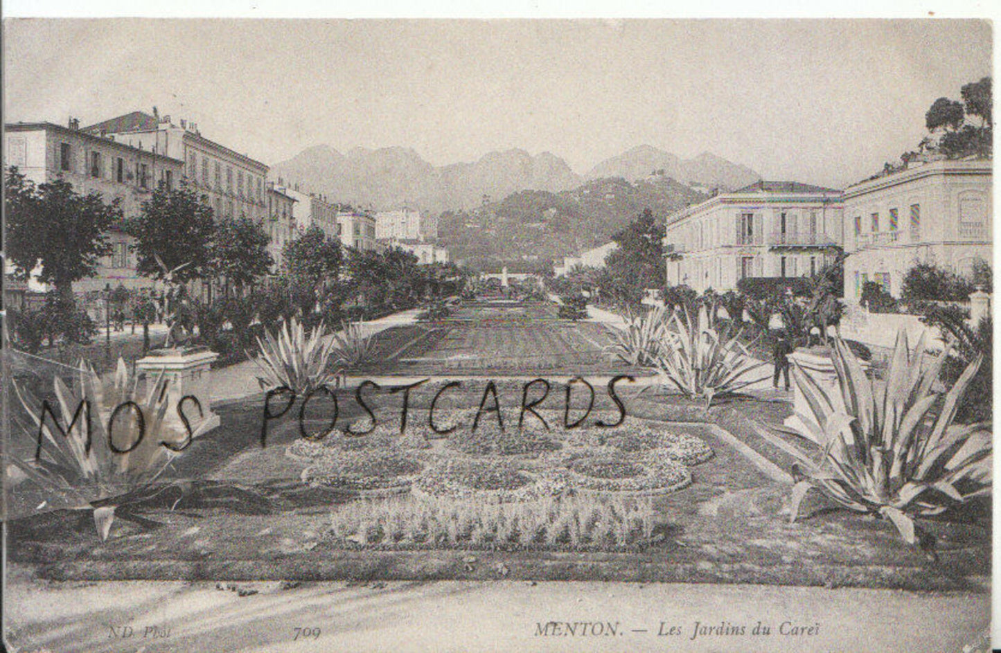France Postcard: Menton Les Jardins du Carei, French Riviera View 1907 16097A