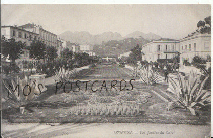 France Postcard: Menton Les Jardins du Carei, French Riviera View 1907 16097A