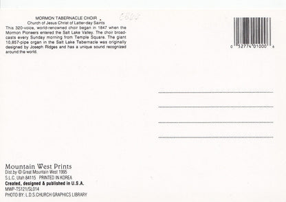 Religion Postcard - Mormon Tabernacle Choir   EB44