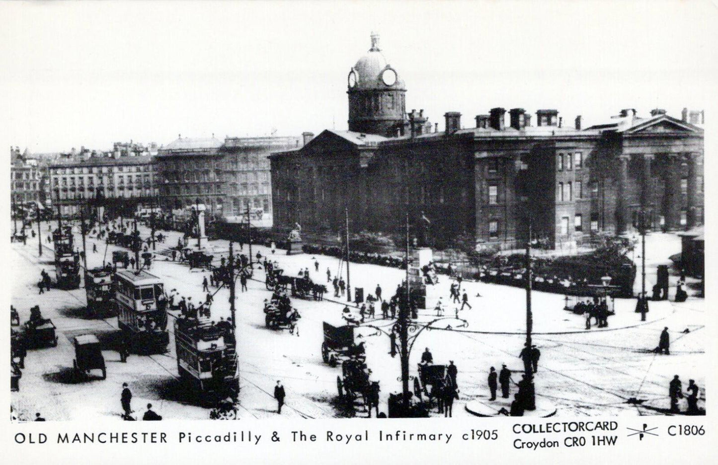 Lancashire Postcard - Old Manchester Piccadilly & The Royal Infirmary  RS40329