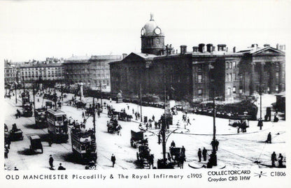 Lancashire Postcard - Old Manchester Piccadilly & The Royal Infirmary  RS40329
