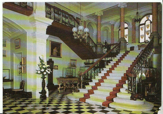 Devon Postcard - Arlington Court - Near Barnstaple, The Staircase Hall  AB229