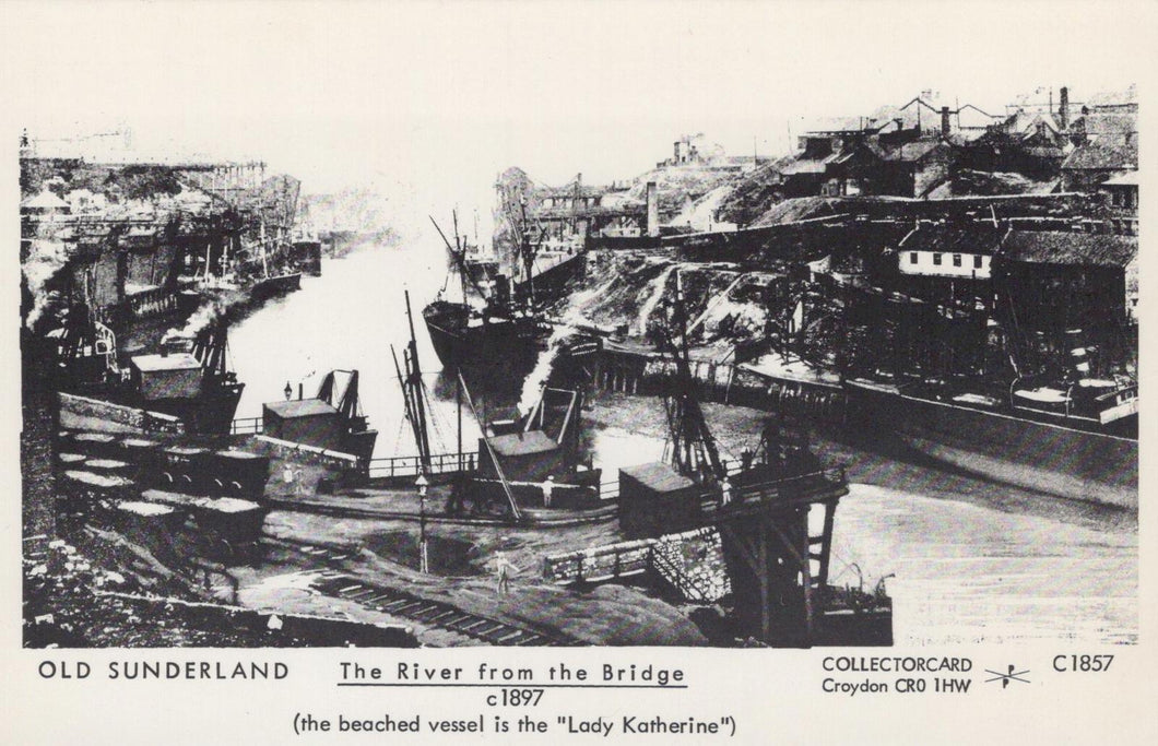 Co Durham Postcard - Old Sunderland, The River From The Bridge c1897 - XT8