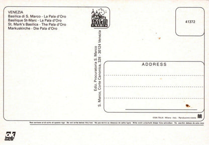 Italy Postcard - Venice - St Mark's Basilica - The Pala d'Oro   RR9958