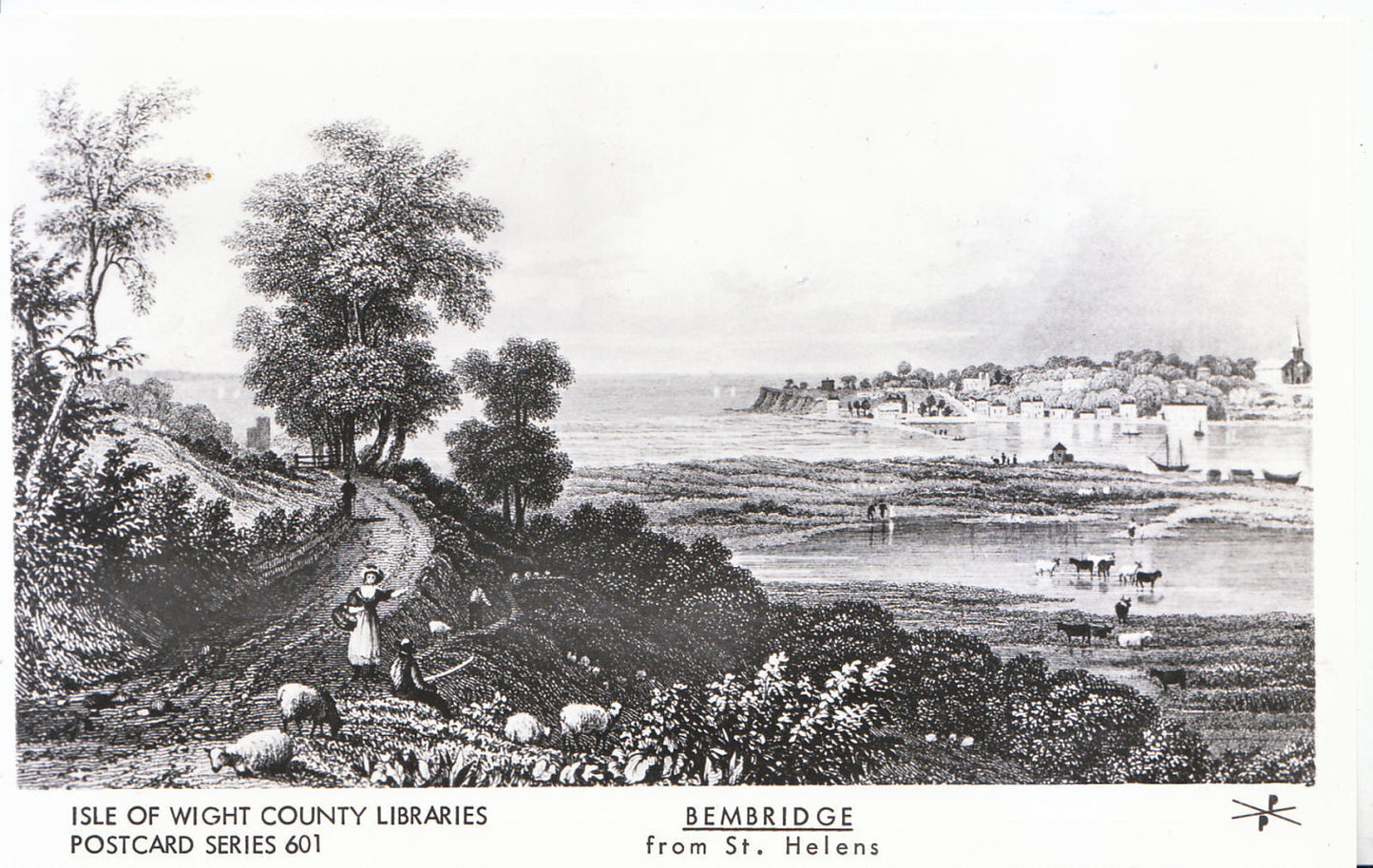 Isle of Wight Art Postcard: Bembridge from St Helens Pamlin Prints  X636