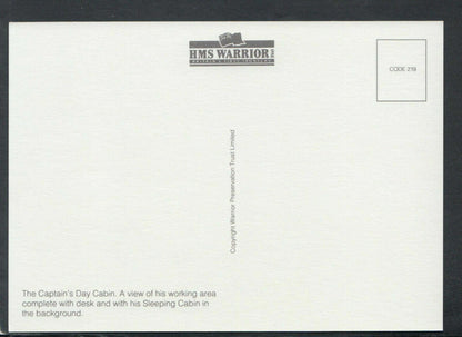 Shipping Postcard - The Captain's Day Cabin, HMS Warrior, Portsmouth  RR7273