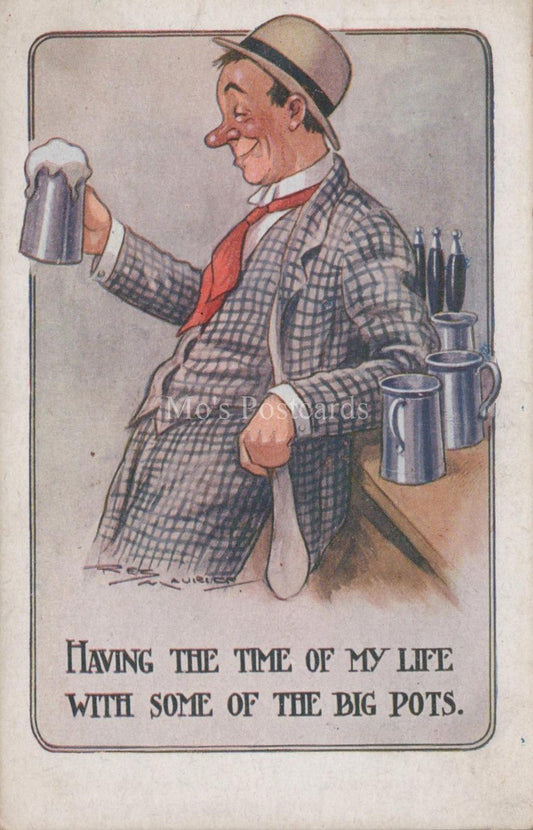 Comic Postcard - Alcohol, Pub, Beer, Ale, Booze, Drinker, Drunk Man XT91