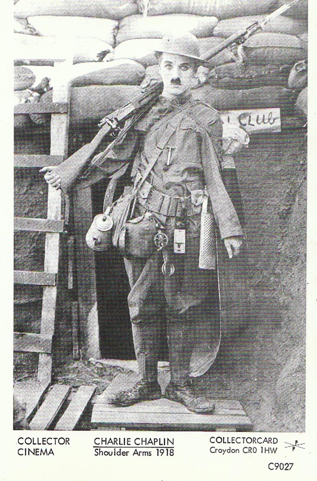 Silent Film Star Postcard: Actor Charlie Chaplin, Shoulder Arms 1918 - U717