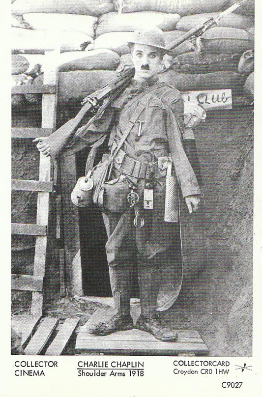 Silent Film Star Postcard: Actor Charlie Chaplin, Shoulder Arms 1918 - U717