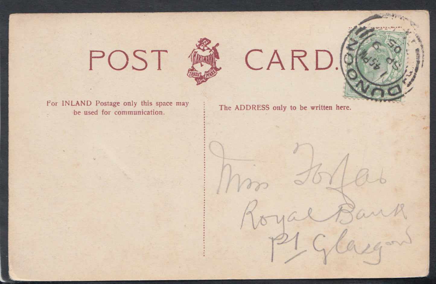 Scotland Postcard - View From Water Works, Dunoon    RS11120