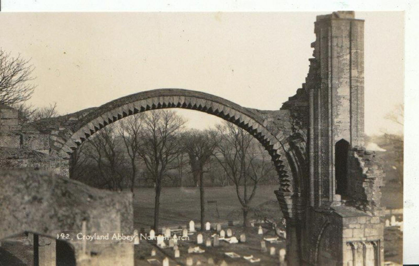 Lincolnshire Postcard: Croyland Abbey Norman Arch, Benedictine Monastery 2333A